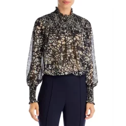 Cheap ⌛ BOSS Inada Stand Collar Blouse Black Fantasy 🤩