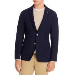 Best Pirce 🥰 BOSS C-Hanry Textured Stretch Solid Slim Fit Sport 🧥 Coat Dark Blue 😍