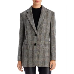 Deals 👏 BOSS Jenelli Notch Collar Blazer Grey Plaid ❤️ -Hugo Boss Shop unnamed file 658