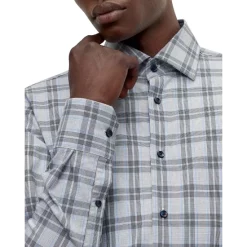 Hot Sale ✔️ BOSS Cotton Blend Glen Check Sharp Fit 👗 Dress 👕 Shirt Green 👏 -Hugo Boss Shop unnamed file 673