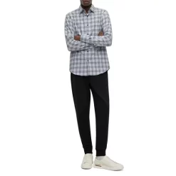 Hot Sale ✔️ BOSS Cotton Blend Glen Check Sharp Fit 👗 Dress 👕 Shirt Green 👏 -Hugo Boss Shop unnamed file 675