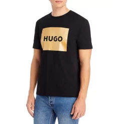Deals 😍 HUGO Logo Graphic Short Sleeve Tee Black 😀