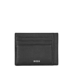 Best Sale 🔔 BOSS Hugo Boss Crosstown Leather Card Case Black 🥰