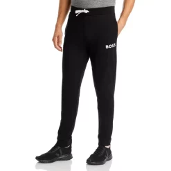 Cheapest ✨ BOSS Ease Cotton Logo Print Joggers Regular Fit Black 🎉