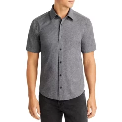 Brand new 👍 HUGO Ermino Slim Fit Short Sleeve 👕 Shirt Charcoal 🥰