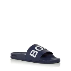 Best reviews of 😀 BOSS Hugo Men's Bay Logo Slide 🩴 Sandals Navy 🔥