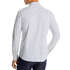 Best reviews of 😀 BOSS Roan Slim Fit Geometric Print Long Sleeve 👚 Shirt White/turquoise Aqua ⌛ -Hugo Boss Shop unnamed file 832