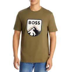 Best Sale 🔥 BOSS Tiburt 308 Logo Tee Open Green ✔️