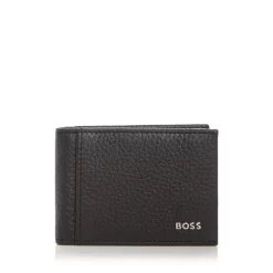 Buy ❤️ BOSS Hugo Boss Crosstown Leather Money Clip Card Case Black 🎉