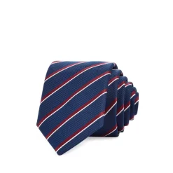Best Sale 💯 BOSS Striped Skinny Tie Dark Blue/red ⭐