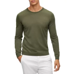 Deals 💯 BOSS Leno-P Slim Fit Wool Crewneck Sweater Dark Blue 🎉