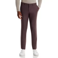 Cheapest 😀 HUGO Hesten Micro Pattern Extra Slim Fit Suit Pants Burgundy 😀